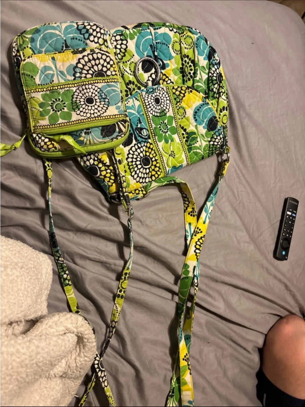 2 Vera Bradley Floral Bags in Green Multi color